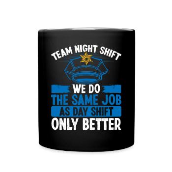 Policier de nuit Chapeau de police Policier - Mug uni - noir - Devant