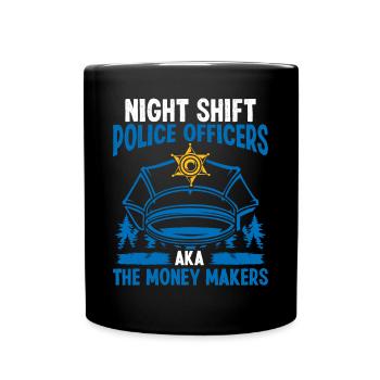 Policier de nuit Money Maker Policier - Mug uni - noir - Devant