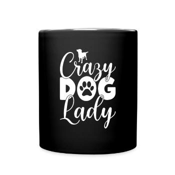Cool Dog Crazy Dog Lady Design - Full Colour Mug - black - Front