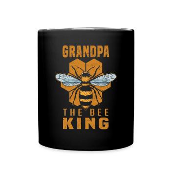 Beekeeper Grandpa The Bee King Honey Bee Grandpa Beekeeper - Full Colour Mug - black - Front