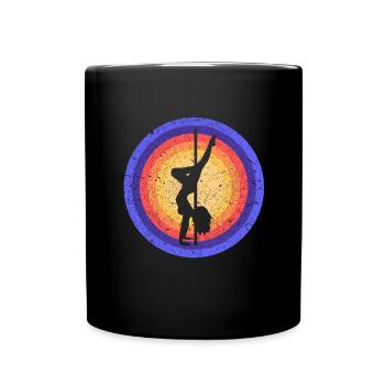 Pole Dancing Girls Silhouette Pole Dancer Pole - Full Colour Mug - black - Front