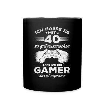 Gaming 40 Jahre Geburtstag Gaming 40 Geburtstag - Tasse einfarbig - Schwarz - Vorne