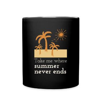 Sommer Palmen Strand Sonne Urlaub - Tasse einfarbig - Schwarz - Vorne