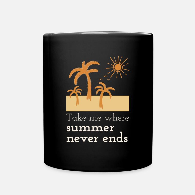 Sommer Palmen Strand Sonne Urlaub - Tasse einfarbig - Schwarz