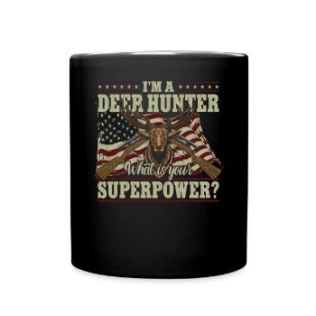 Buck Deer Hunting Hunter American - Tasse einfarbig - Schwarz - Vorne
