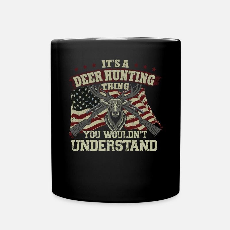 Buck Deer Hunting Hunter Vintage - Tasse einfarbig - Schwarz