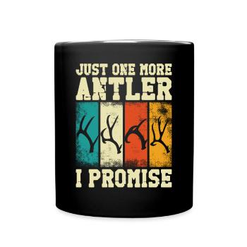 Buck Deer Hunting Hunter Vintage - Tasse einfarbig - Schwarz - Vorne