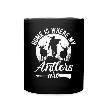 Buck Deer Hunting Hunter Vintage - Mug uni - noir - Devant