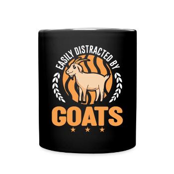 Facilement distrait par les chèvres Ziegenwirt Goat - Mug uni - noir - Devant