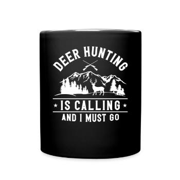 Chasse au cerf chasseur de cerfs - Mug uni - noir - Devant