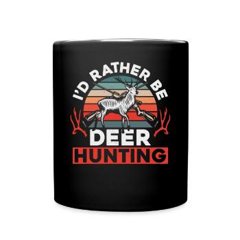 Buck Deer Hunting Hunter Vintage - Tasse einfarbig - Schwarz - Vorne