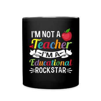 Drôle d’école primaire Enseignant Blague Rock Star éducative - Mug uni - noir - Devant