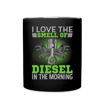 J’adore l’odeur du diesel le matin - Mug uni - noir - Devant