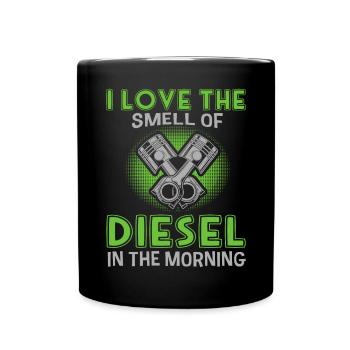 J’adore l’odeur du diesel le matin - Mug uni - noir - Devant
