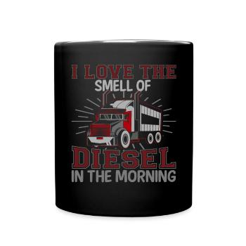 J’adore l’odeur du diesel le matin - Mug uni - noir - Devant
