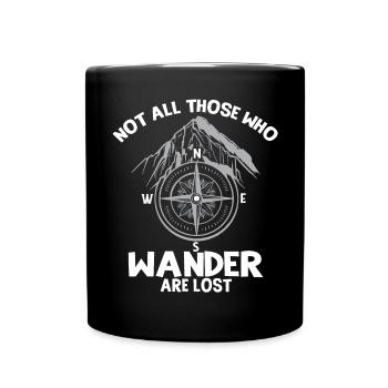Wanderer Berg Naturlöcker Nicht Alle, Die Wandern - Tasse einfarbig - Schwarz - Vorne