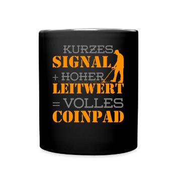 Sondengänger Sondler Metallsuchgerät Coinpad - Tasse einfarbig - Schwarz - Vorne