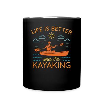 KAYAKS CANOE RAFTING PADDLE BOAT Kayaking KAYAKING KAYAK - Full Colour Mug - black - Front