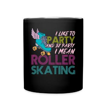 Rollschuh-party - Rollschuhläufer - Tasse einfarbig - Schwarz - Vorne