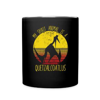 Mein Geisttier ist ein Quetzalcoatlus -Dinosaurier - Tasse einfarbig - Schwarz - Vorne