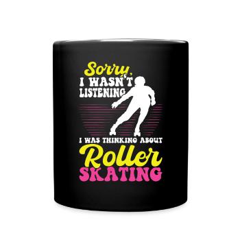 Ich Habe Über Rollschuhlaufen Nachgedacht - Skater - Tasse einfarbig - Schwarz - Vorne
