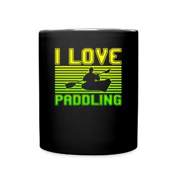 I love paddling - Tasse einfarbig - Schwarz - Vorne