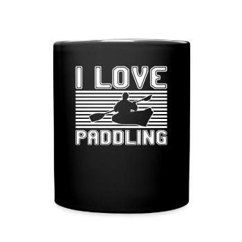 I love paddling - Tasse einfarbig - Schwarz - Vorne