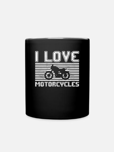 I love motorcycles - Tasse einfarbig - Schwarz