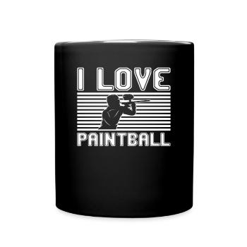 I love paintball - Tasse einfarbig - Schwarz - Vorne