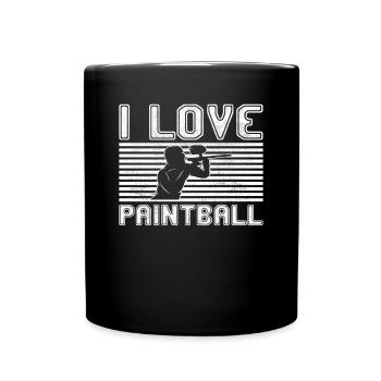I love paintball - Tasse einfarbig - Schwarz - Vorne