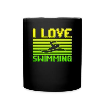 J’adore la natation - Mug uni - noir - Devant