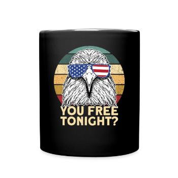 Sie kostenlos freien Eagle 4. Juli Eagle - Tasse einfarbig - Schwarz - Vorne