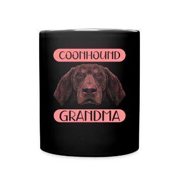 Coonhound Grandma Dog Owner Mistress Gift - Full Colour Mug - black - Front