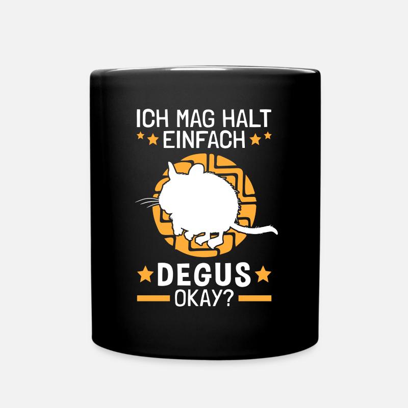 Ich mag einfach Degus Nagetier Chile Degu - Tasse einfarbig - Schwarz