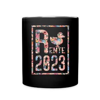 Rente Ruhestand Pension 2023 Geschenk Rentnerin - Tasse einfarbig - Schwarz - Vorne