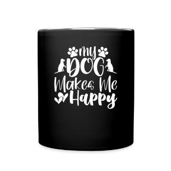 Mon chien me rend heureux - Mug uni - noir - Devant