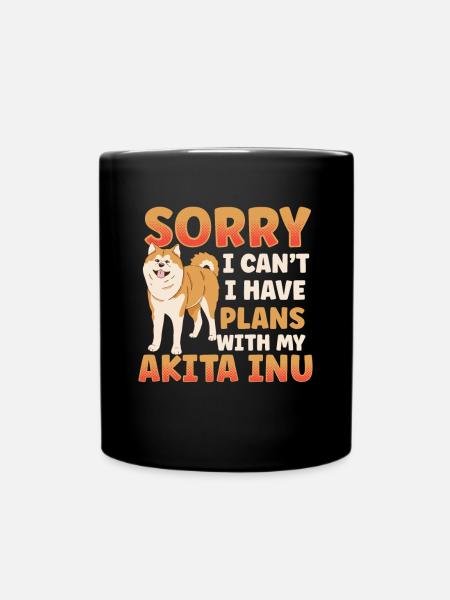 Je ne peux pas avoir de plans avec mon Akita Inu - Mug uni - noir