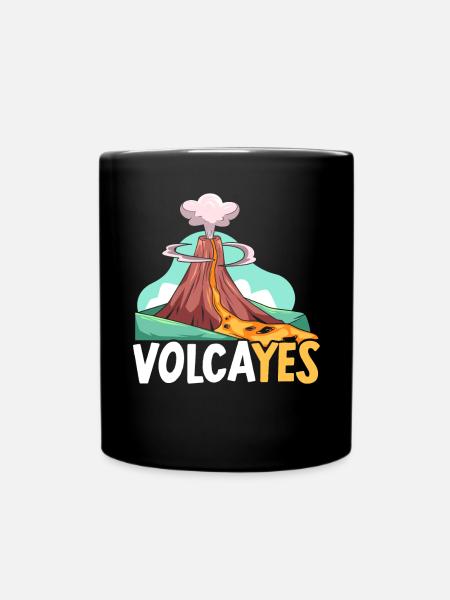 Volcayes Earth Science Geology Volcano Scientist - Full Colour Mug - black