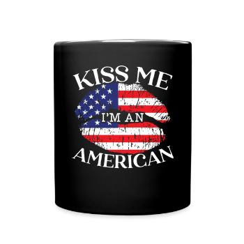 Kiss Me I'm An American USA Constitution Day - Full Colour Mug - black - Front