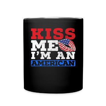 Embrasse-moi Je suis un jour de constitution américain des États-Unis - Mug uni - noir - Devant