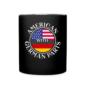 Américain avec partie allemande USA Allemagne Von Steuben - Mug uni - noir - Devant