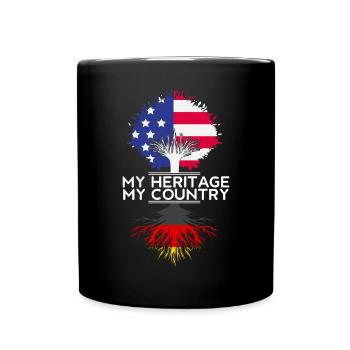Mon héritage Mon pays Américain Allemand Von Steuben - Mug uni - noir - Devant