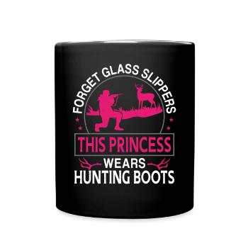 Buck Deer Hunting Hunter Girl - Tasse einfarbig - Schwarz - Vorne