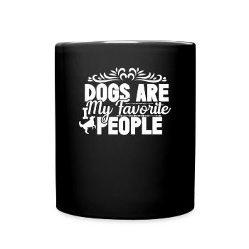 Dogs Are My Favorite People - Full Colour Mug - black - Front