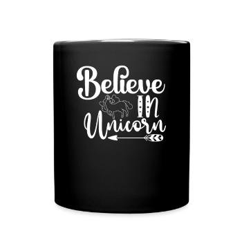 Belief in Unicorn Unicorn - Full Colour Mug - black - Front