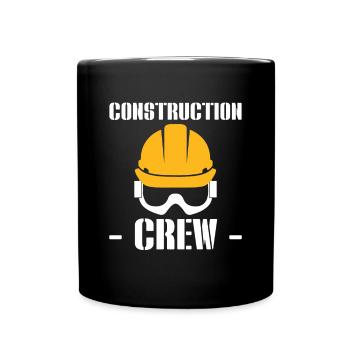 Construction Crew Straßenarbeiter - Tasse einfarbig - Schwarz - Vorne