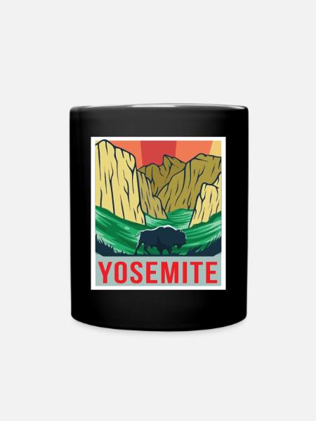 Yosemite Souvenir Nationalpark Grizzlybär Wandern - Tasse einfarbig - Schwarz
