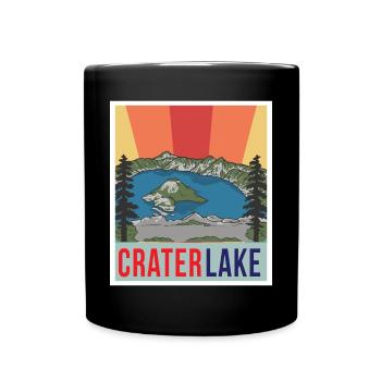 Crater Lake Mountains Oregon National Park Hiking Natu - Full Colour Mug - black - Front