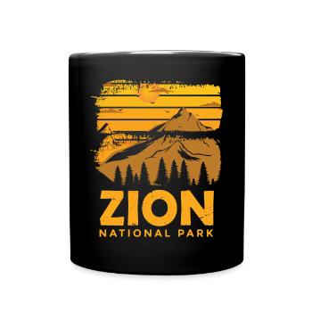 Nationalpark Utah Zion Canyon Natur Wandern Campin - Tasse einfarbig - Schwarz - Vorne