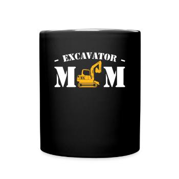 Excavatrice Maman Travailleur de la construction Chemise cadeau - Mug uni - noir - Devant